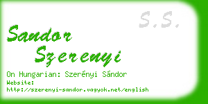 sandor szerenyi business card