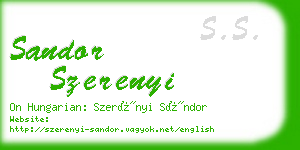 sandor szerenyi business card